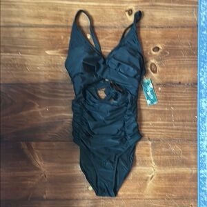Blooming jelly Black Cut-Out One-Piece Swimsuit